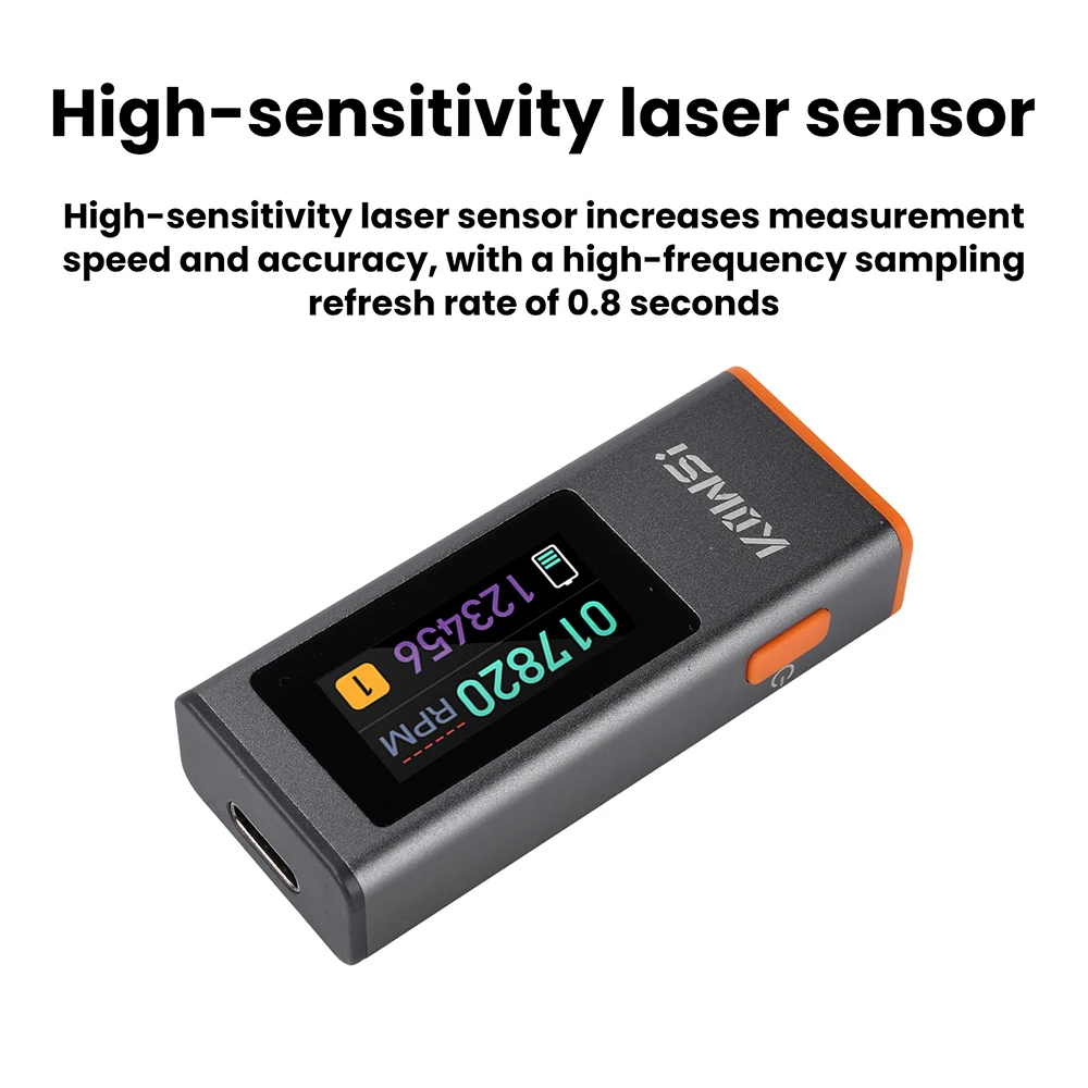 KWS-ZS2508 Digital Laser Tachometer Infrared Non-Contact RPM Meter 300–200,000 RPM for Motor Engine Speed Measurement DC 5V 0.5A
