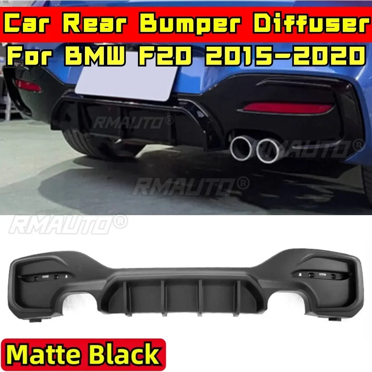 

For BMW F20 2015-2020 Body Kit BMW F20 Car Rear Bumper Lip Real Matte Black MP Style Bumper Splitter Diffuser Car Accessories