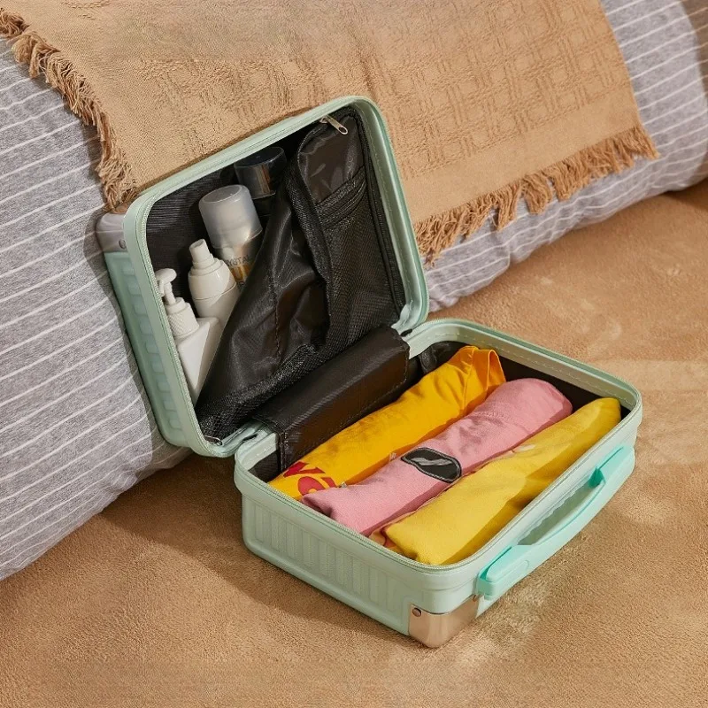 14 Inch Mini Hard Shell Hand Suitcase Portable Cosmetic Case Travel Makeup Storage Box Women Multi-color Makeup Organizer Bag