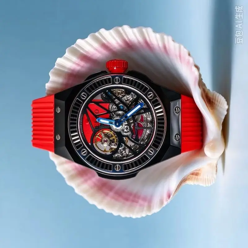 1989 712 Shopping Mall Same Watch Men's and Women's Rainbow Automatic Mechanical Hollow Trend Waterproof Watch
