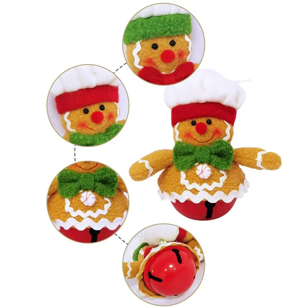 Christmas Tree Gingerbread Man Gingerbread Man Doll with Bell Festive Christmas Gingerbread Man Plush for Tree for Window