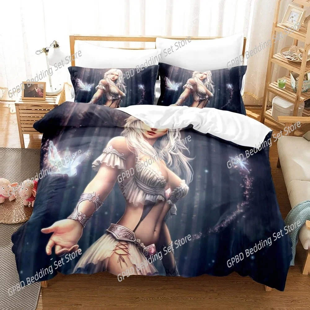 

3D printed Fantasy witch dragon Alien world Bedding Set Down Quilt Cover with Pillowcase Double Complete Queen King Bedding