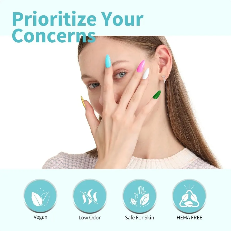 9ml HemaFree Gel Nail Polish Set 6Pcs White Blue Orange Yellow Colors Gel Polish Kit Soak Off LED Nail Gel Manicure Kit DIY at