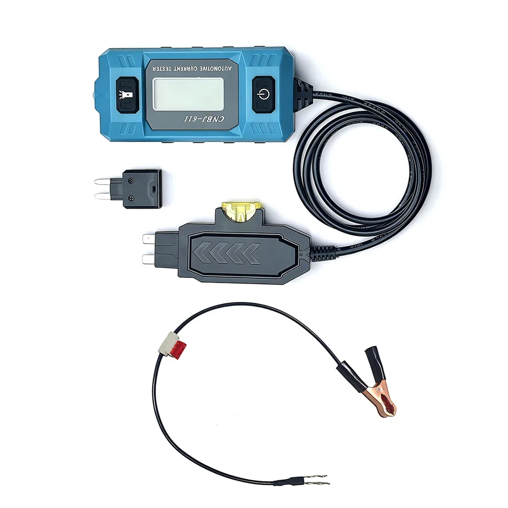 Digital LED Circuit Tester with Blue Backlit LCD and Front Lighting for 12V Vehicle Electrical Testing and Diagnostics