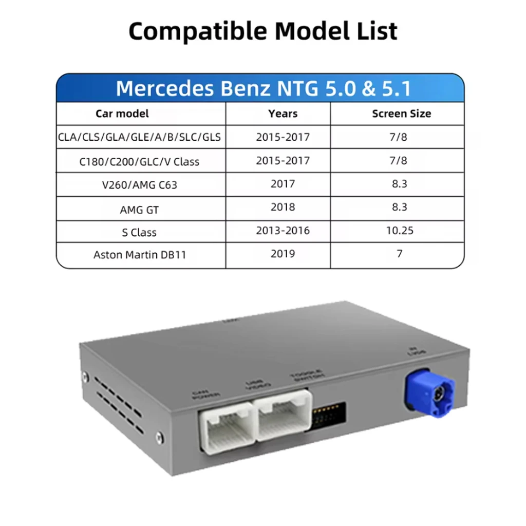 For Mercedes Benz C Class GLC W205 V Class W447 NTG5.0 5.1 Wireless Carplay Upgrade Module Android Auto Navigation image 3