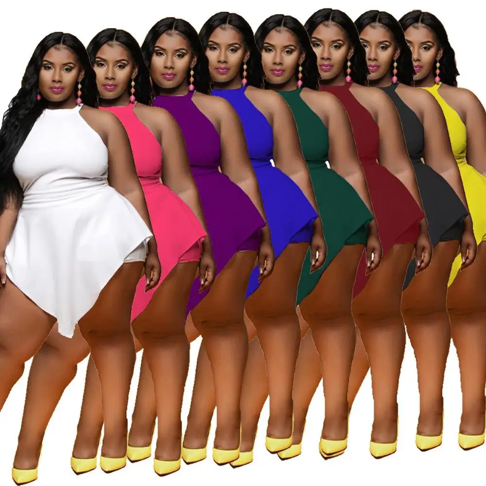 

Large Ba Zipper Sl Jumpsuit Women's Faion Summer Outfit Tee-piece Set Svel Splice Sle Pure Color Pattern