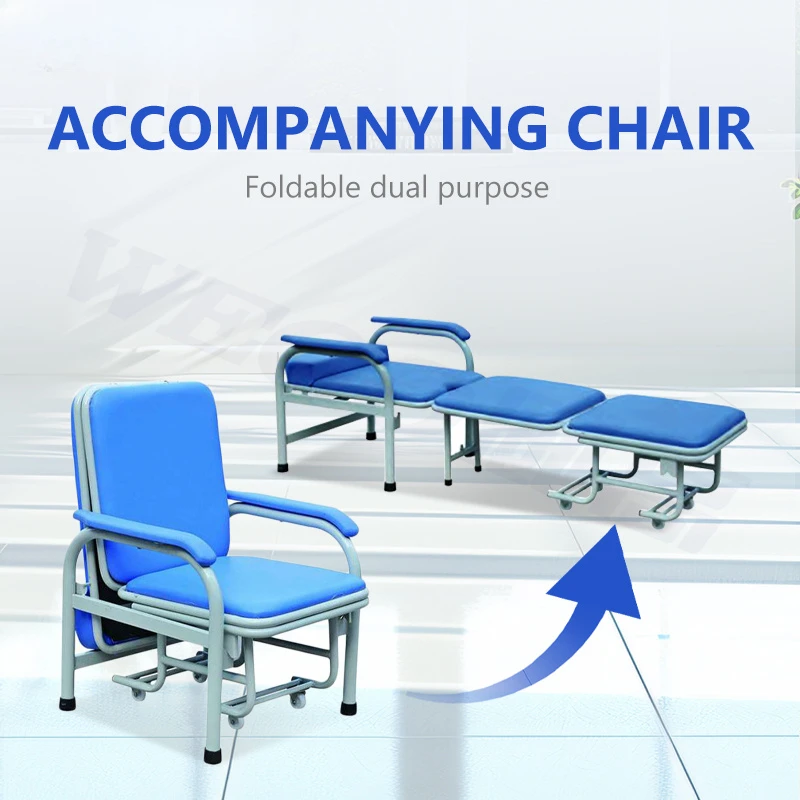 MEDICAL CE ISO Certificate Portable Foldable Escort Accompanying Chair With Armrest