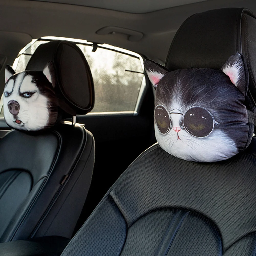 

Трендовый подголовник автомобиля с милой собакой, автомобильная подушка для шеи, новинка, подушка для поддержки головы, интерьерный автомобильный аксессуар