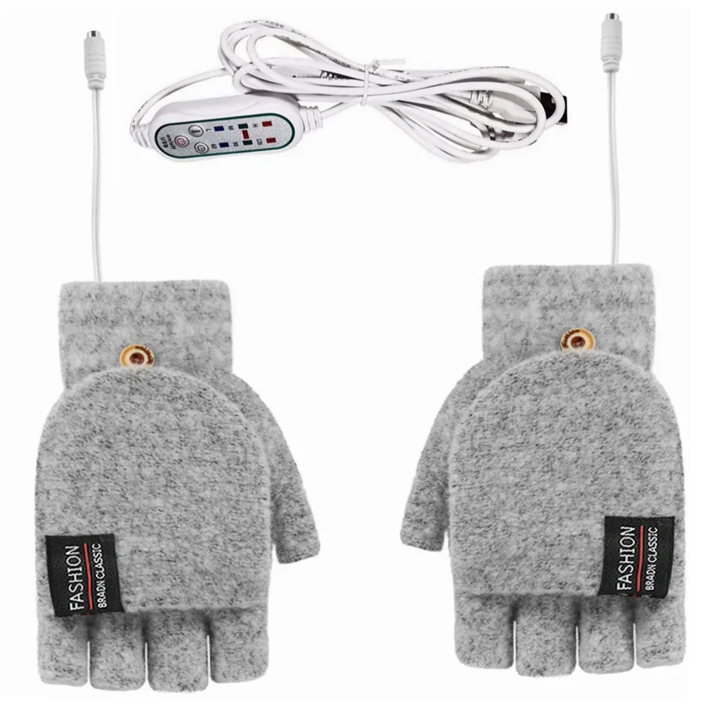 

Women Men Electric Heating Mittens 3 Heating Levels USB Heated Gloves Winter Gloves for Cold Weather