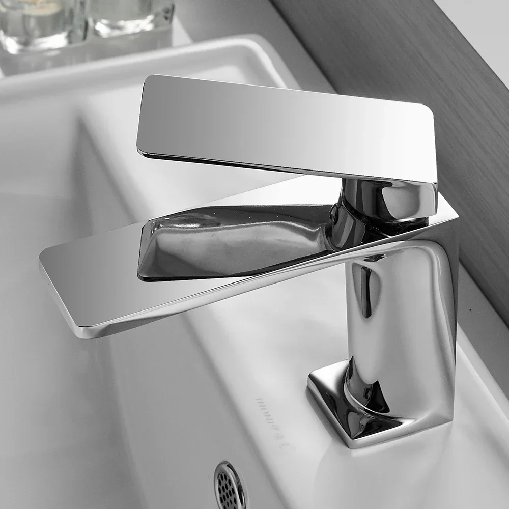 Basin Faucet Bathroom Chrome Mounted Brushed Nickel Sink Faucet Single Handle Hole Faucet Basin Taps Hot Cold Mixer Tap Crane