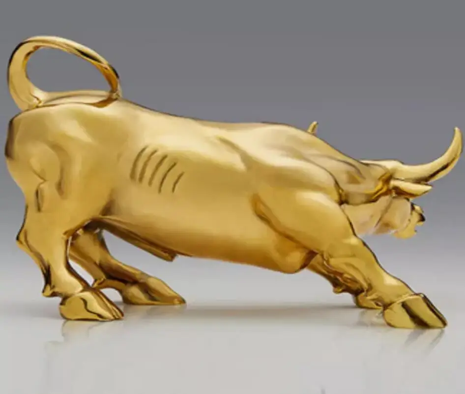 collectable Big Wall Street Bronze Statue copper Fierce Bull Cattle Statues