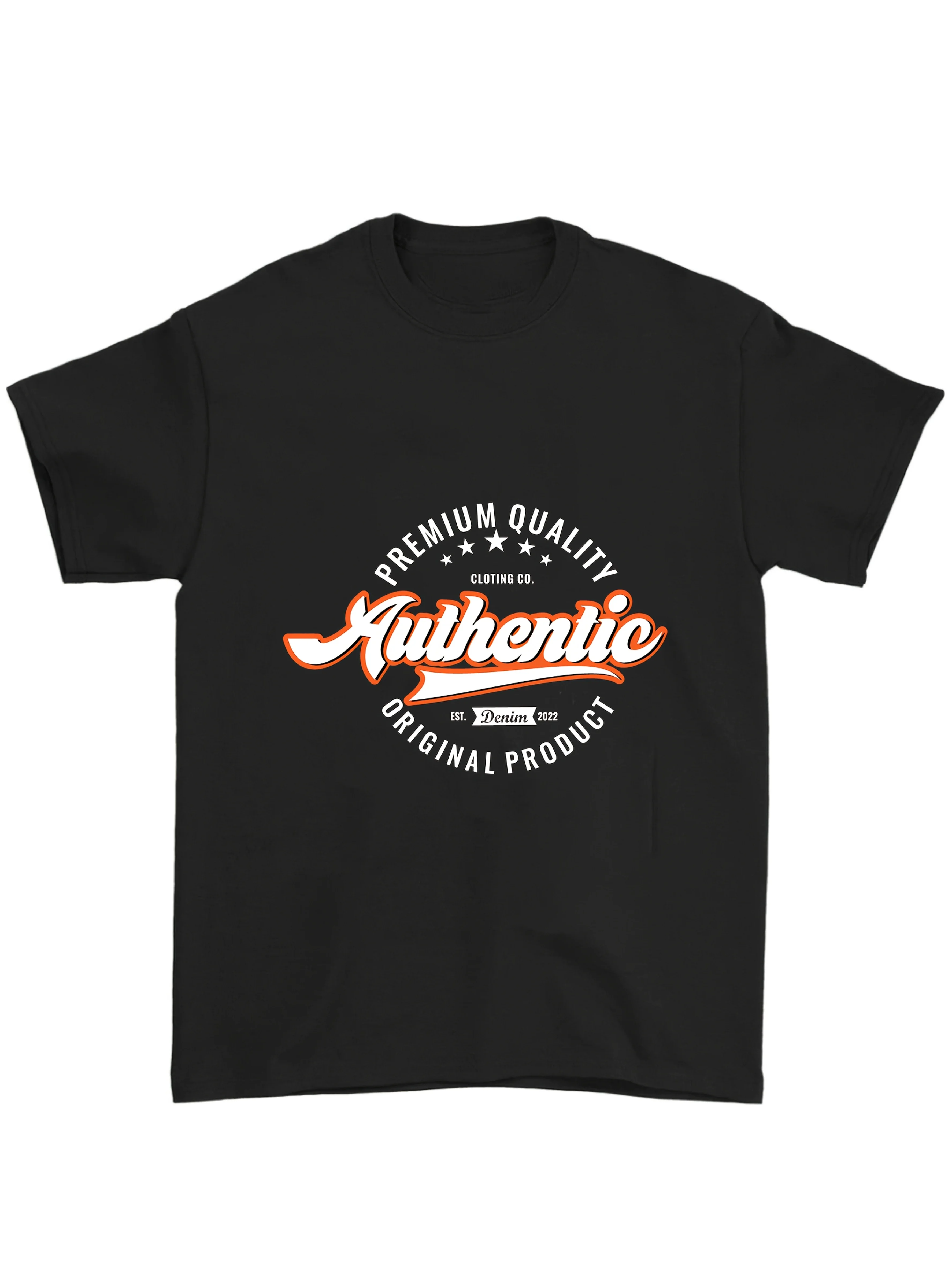 

Men's Heavyweight 100% Cotton T-Shirt - Genuine Original Project Graphic Tee,Black Crew Neck Casual Everyday Shirt