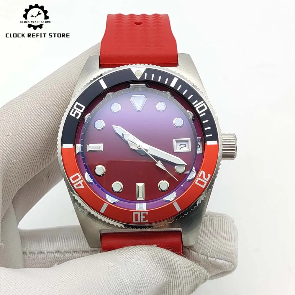 

Men's Red Watch NH35 Automatic Mechanical 316L Waterproof Case with Sapphire Glass Sterile Dial Casual Fashion Clock