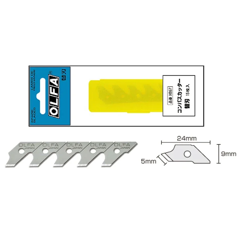 OLFA COB-1/XB57 Hand Compass Cutter Spare Blades (15-pack) for CMP-1 CMP-1/DX 57B 189B Olfa Compass Cutters