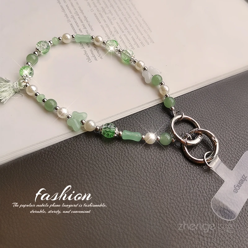 

Изысканный кулон ручной работы с изумрудным жемчугом, универсальный модный чехол для телефона с защитой от потерь на открытом воздухе