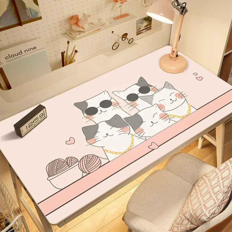 

Cartoon Leather Desk Mat Table Protector Eye Protection Tablecloth Easy Clean Waterproof Table Cover Non-Slip Keyboard Mouse Pad