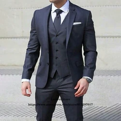 Trajes de hombre Conjunto de 3 piezas para hombre, traje clásico ajustado, esmoquin Formal para boda, novio, graduación, Blazer de negocios para oficina (chaqueta + chaleco + Pantalones), traje de novio para boda