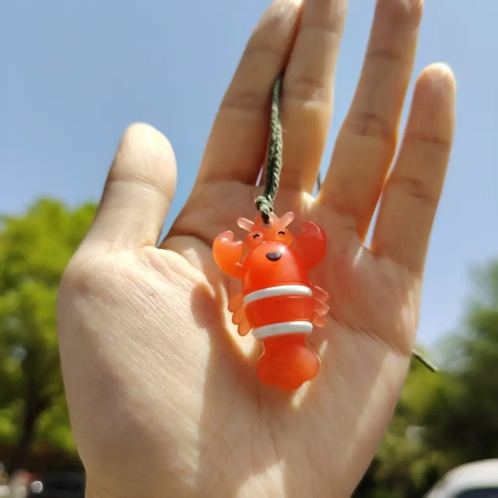 10Pcs Color-Changing Lobster Car Ornament Uv Sensitivity Temperature Reminder Car Hanging Pendant PVC Lobster Crab