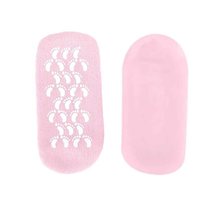 1 par de meias de gel de algodão para cuidados com os pés de beleza - reparando e suavizando as peles dos pés secos e rachados