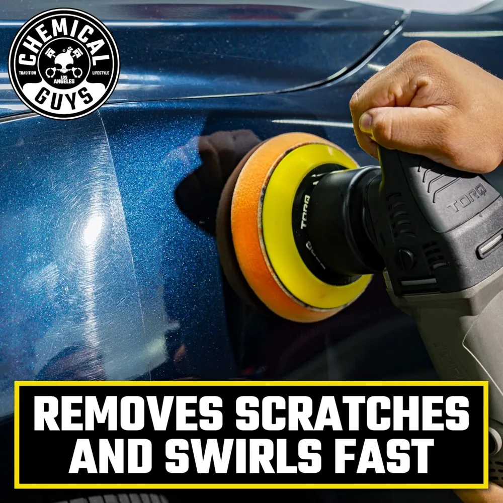 Chemical Guys BUF-209X TorqX Random Orbital Polisher Kit dengan Aksesoris, Pad, Pembersih, Kondisioner, dan Handuk untuk Detailing yang Aman