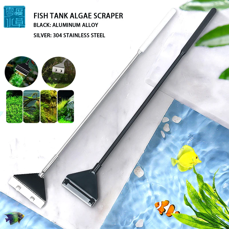 

Aquarium Algae scraper,Fish tank Cleaning toolStainless steelaluminum alloy material Fish Tank Multifunctional Cleaning tool set