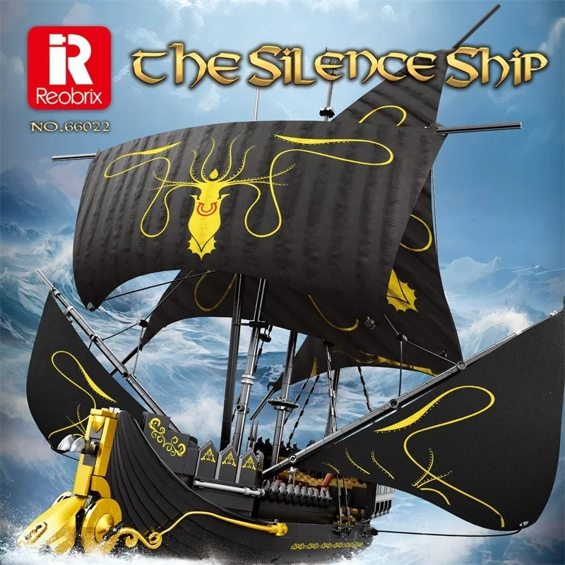 نموذج باخرة الصمت اللبنات Moc 66022 النقل العسكري في القرون الوسطى الحلي الإبداعية قارب الطوب لعبة هدية للأطفال الأولاد #2