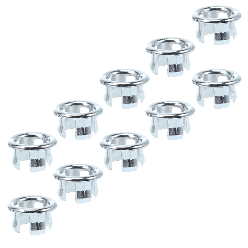

20pcs Overflow Ring for Sink Basin Bathroom Hollow Cover Cap Drain Silver Plastic Plating Easy Install Home Use