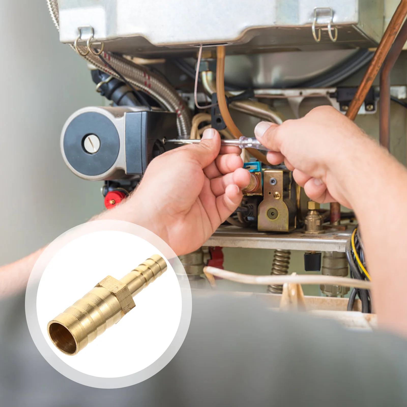 

5Pcs Hose Connector Brass Reducer Coupler Adapter Solid Forged Brass Fitting for Natural Gas Vacuum Fluid Systems