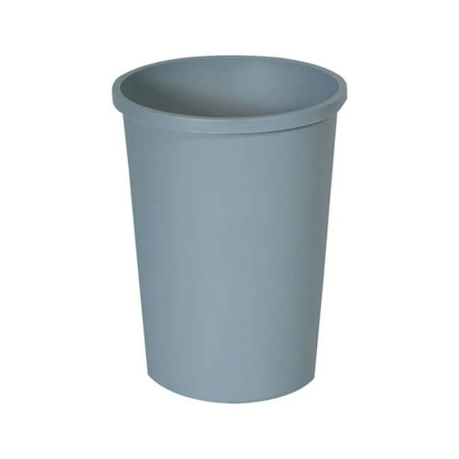 

Untouchable Round Waste Container, 11-Gallon Plastic Trash Can with Touch-Free Lid, Gray for Kitchen, Office and Bathroom Use