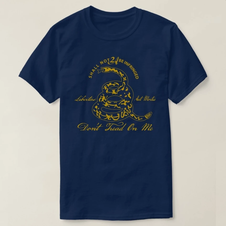 Don't Tread on Me Shall Not 2nd Amendment Be Infringed T-Shirt 100% Cotton O-Neck Short Sleeve Summer Casual Mens T-shirt