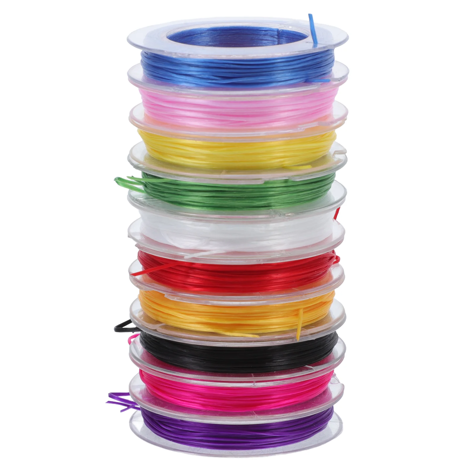 10 Rolls Colorful Elastic Thread Rope for Jewelry Threads Lacing Cord Craft Making Lanyard