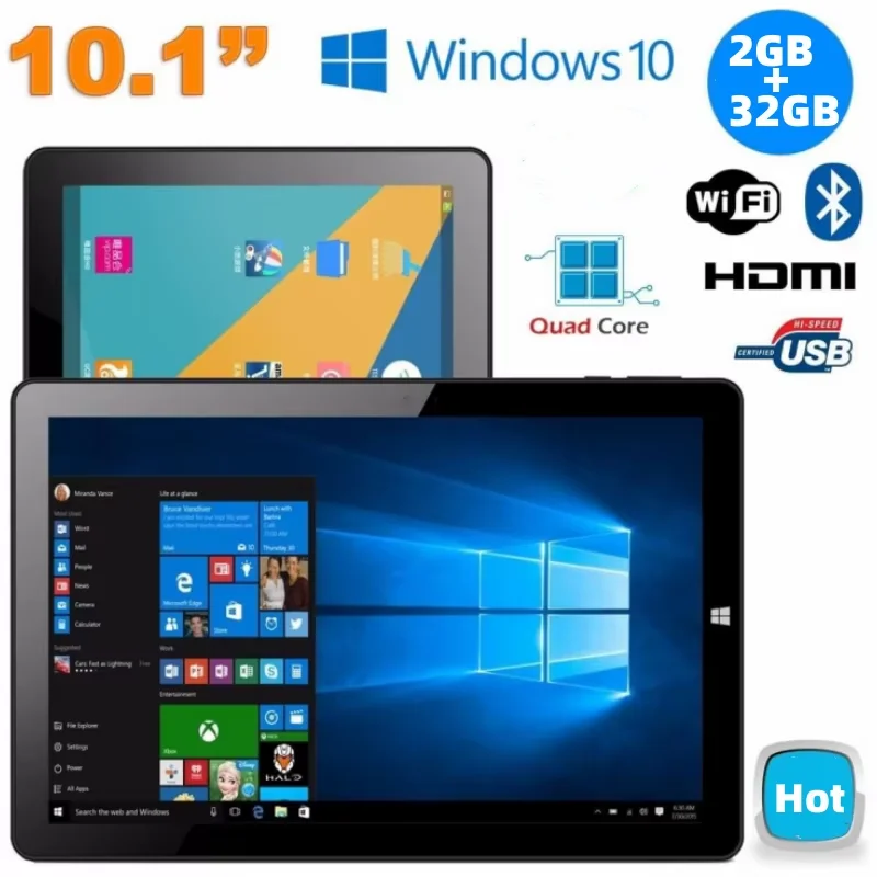 

10.1 Inch Windows 10 RCA03 Tablets PC 32-bit X5-Z8350 2GB RAM 32GB ROM Quad Core Netbook Support HDMI-Compatible With Dual Camer