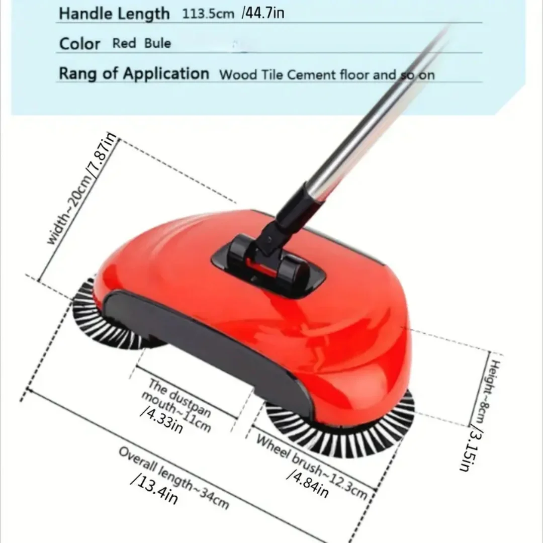 3 In 1 Multifunctional Hand Push Sweeper, Vacuum Cleaner, Hand Push Sweeping And Moping Machine, With 1/2/5/10 Cloth, Cleaning