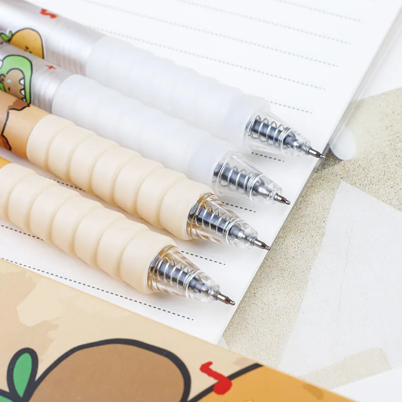 Zestaw 6 długopisów żelowych INS Style Kawaii Capybara, długopis żelowy 0.5mm, czarny długopis żelowy z kreskówką, szybkoschnący długopis do podpisu dla uczniów.