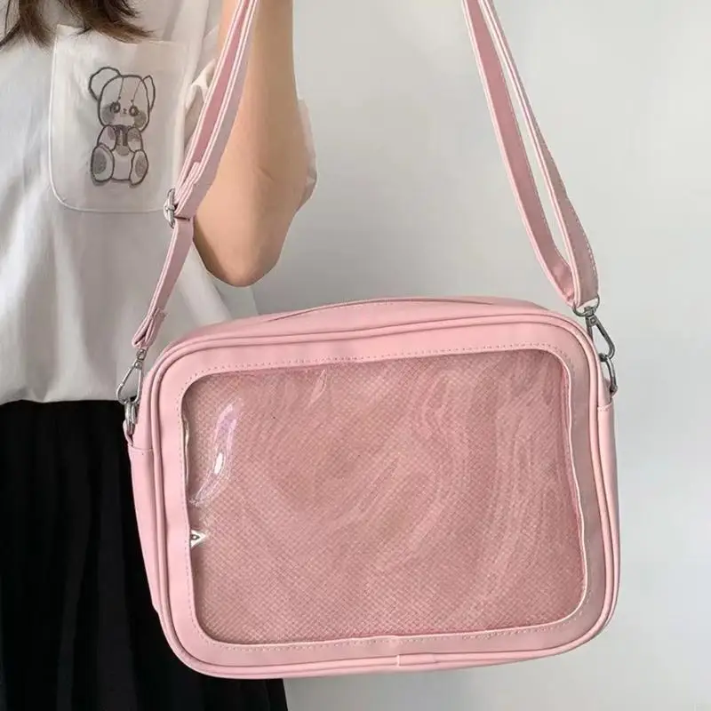 Women Transparent Crossbody Bag Student JK Shoulder Bag-Lolita Ita Bag Q5WC