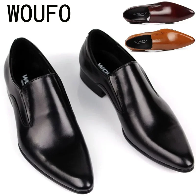 Men's casual leather shoes trend British pointed men's shoes Korean version business casual formal leather shoes