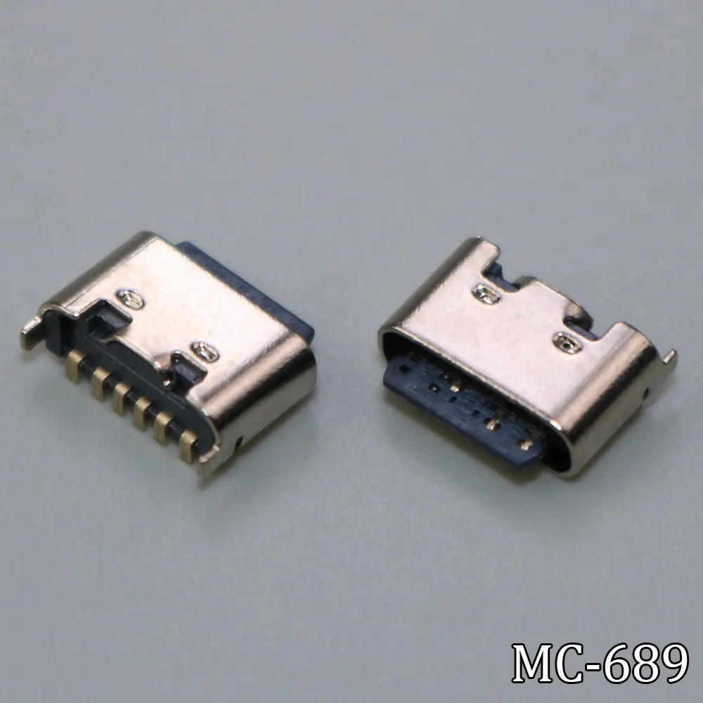 2-50 sztuk rodzaj USB C 3.1 kobiet 6 Pin 3A 5V złącze wtykowe Micro umieszczania SMT do projektowania PCB DIY wysoki prąd ładowania