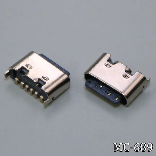 2-50 sztuk rodzaj USB C 3.1 kobiet 6 Pin 3A 5V złącze wtykowe Micro umieszczania SMT do projektowania PCB DIY wysoki prąd ładowania