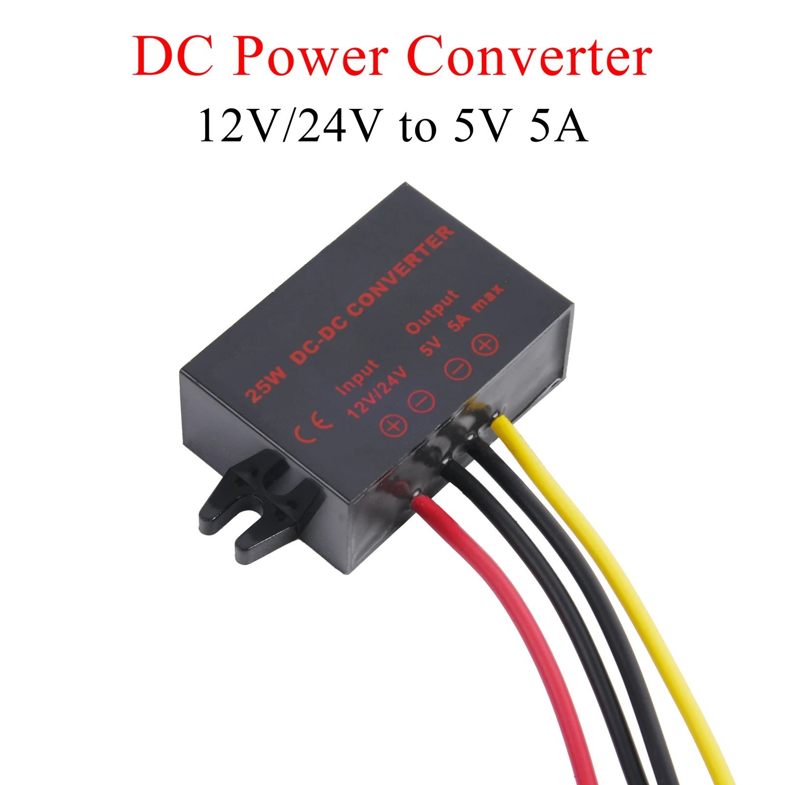 Mini DC 12V-24V to 5V 5A Power Converter 25W Auto Buck Reulator Step Down Voltae Supply Module For Car Accumulator