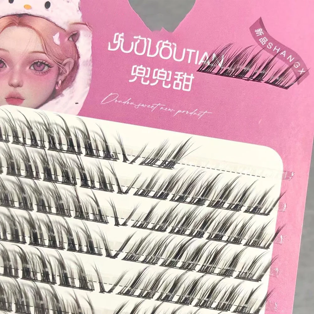 スモーキーな個々のつけまつげ,キツネの目,単一のクラスター,目のエクステンション,セグメント化されたまつげ,メイクアップツール,3〜10列