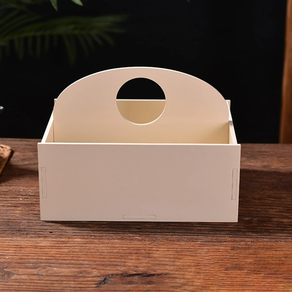 Sleek Contemporary Wooden Snack Box in Elegant White Finish Perfectly Crafted to Enhance Any Decor Style at Home