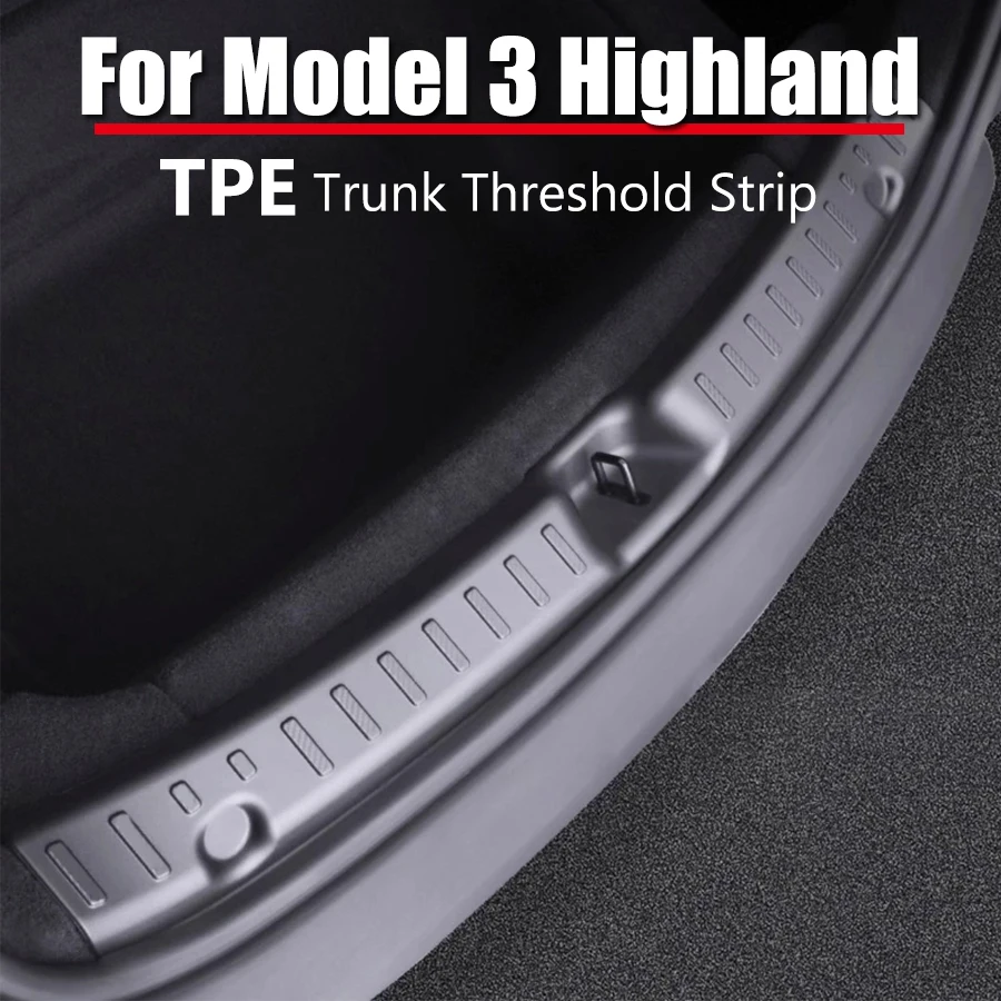 

For Tesla Model 3 Highland 2025 Model Y 2021-2024 Juniper 2026 TPE Anti Scratch Trunk Threshold Strip Side Corner Protector