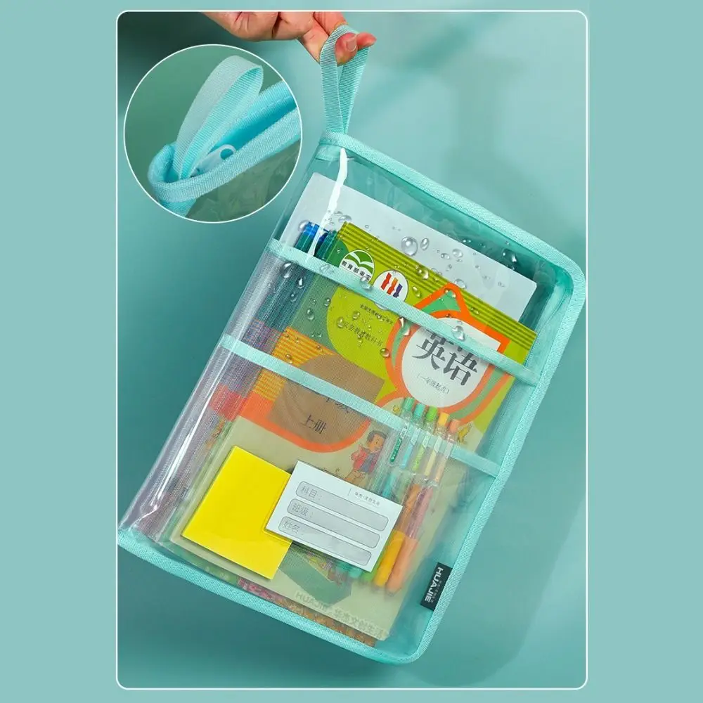 Tas File PVC Baru Tas Bimbingan Multilapis A4 Tas Dokumen Tebal Transparan Perlengkapan Kantor Sekolah