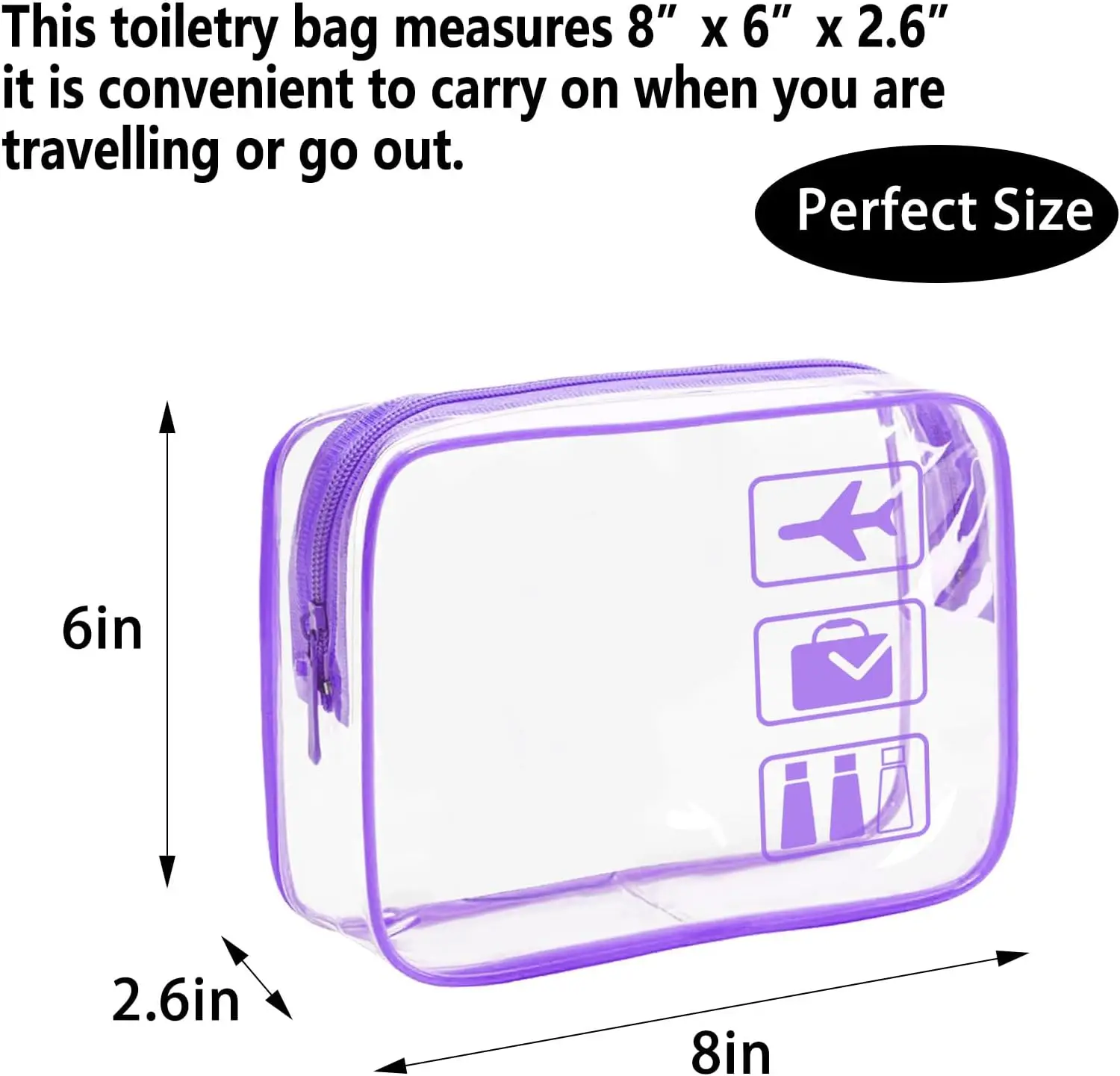 Clear Makeup Bags Toiletry bags Quart Size Travel Bag,TSA Approved Toiletry Bag 6Pcs- Clear Travel Bags for Toiletries, Carry on