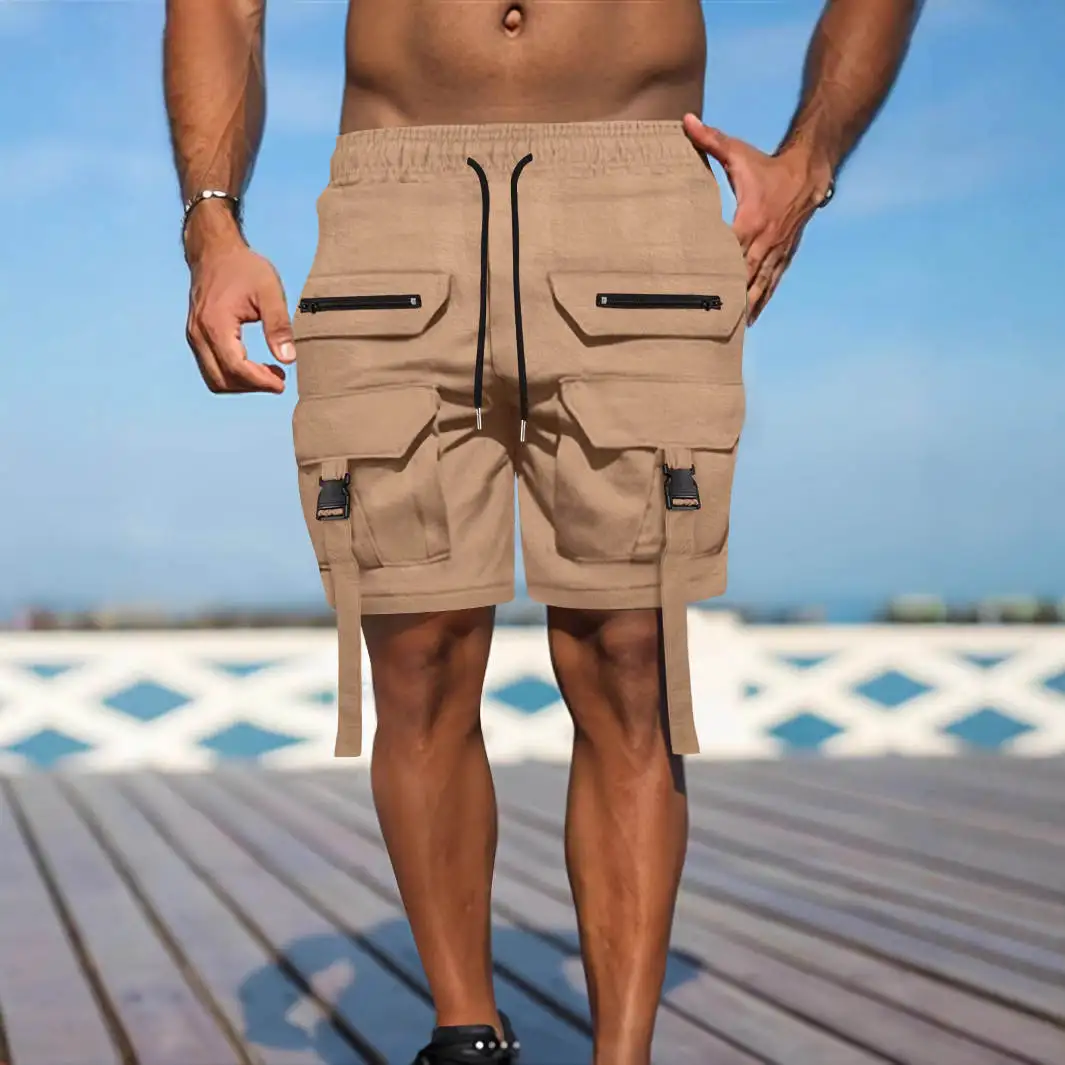 

Men's Summer Workwear orts Loose Fit Five-ket Paratrooper Pants Street Sle Tee-Ester Fiber Non-Stretch orts