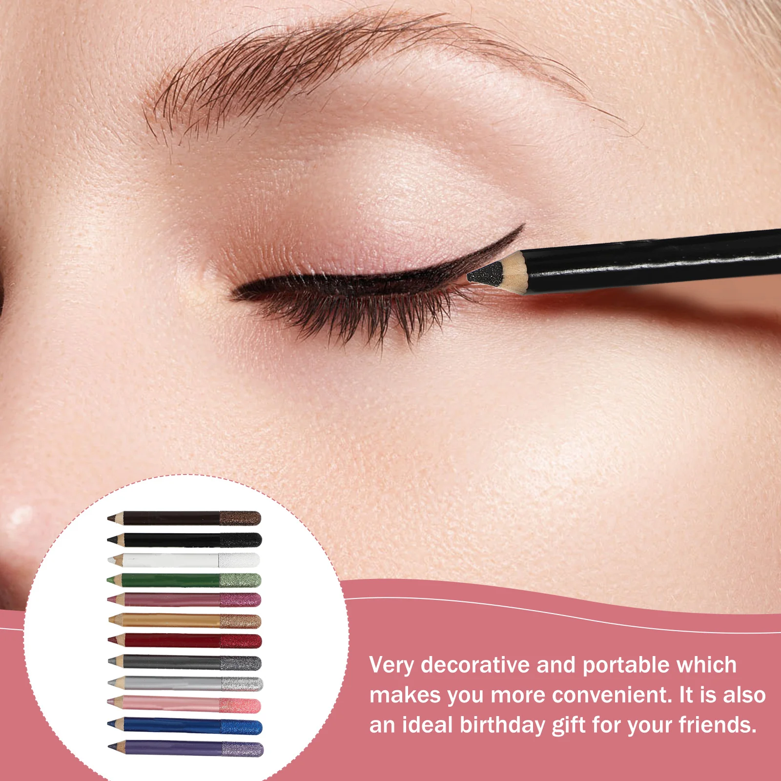 อายแชโดว์แบบแท่ง 12 ชิ้น สีสันสร้างสรรค์สำหรับผู้หญิง ติดทนนาน กลิตเตอร์วิ้งค์ ชิมเมอร์ อายแชโดว์แบบแท่ง ชุดปากกาแต่งหน้าที่มีประโยชน์