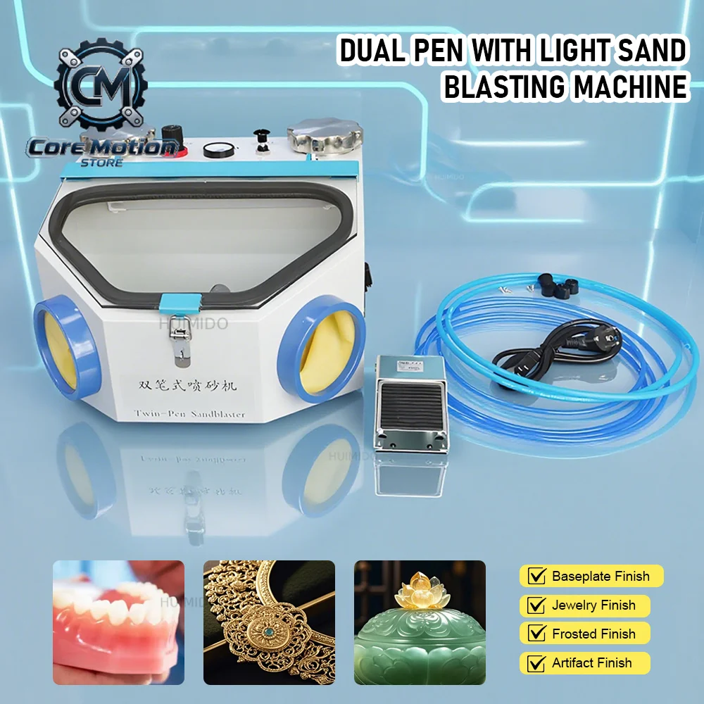 Dental Double Pen Sanding Blaster Metal Jewelry Processing Polishing Sandblasting Machine Dual Spray  Sandblasting Machine
