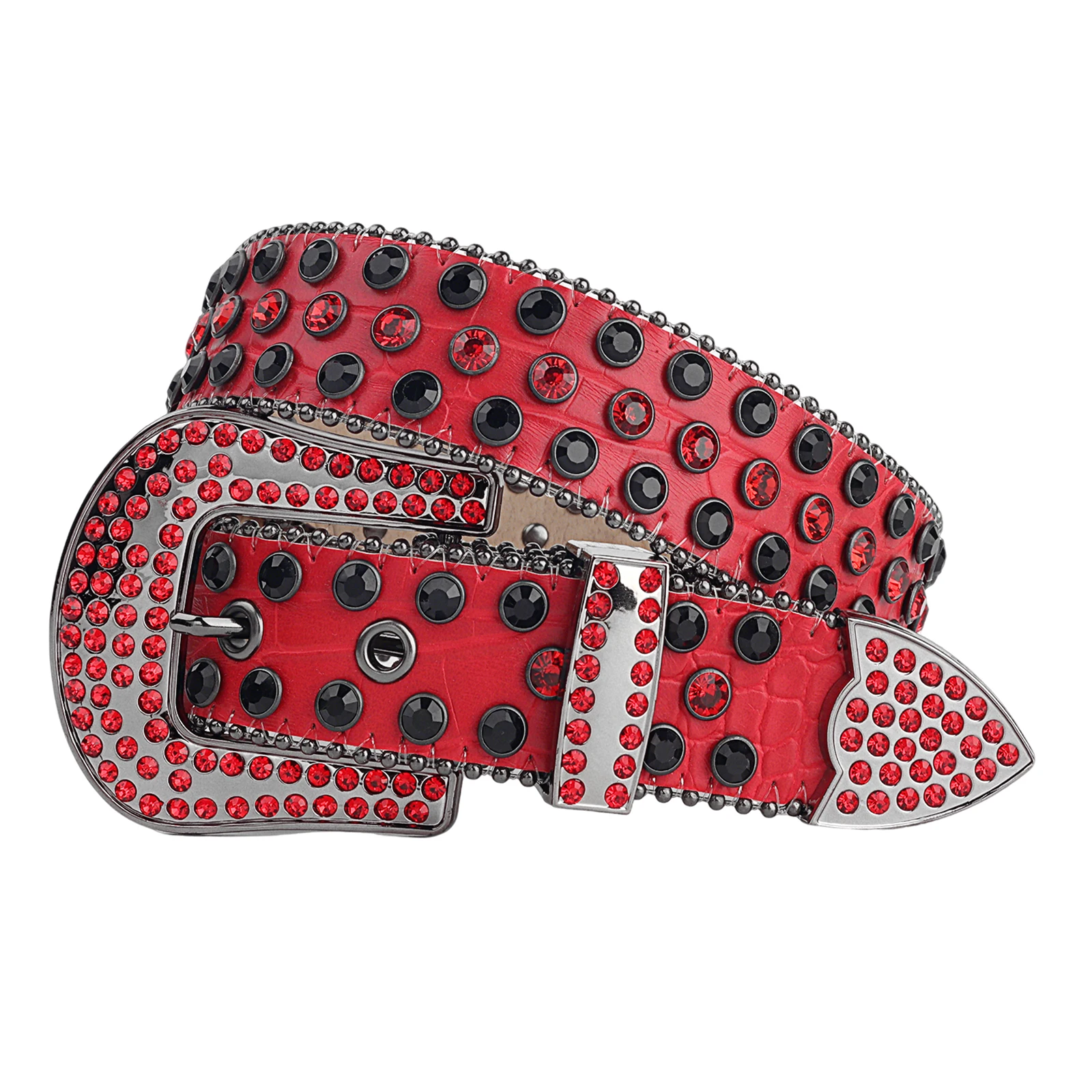 

Men's Punk Hip Hop Alloy Belt with Rivet & Colored Crystal Stone Fashion Accessory for Casual Wear