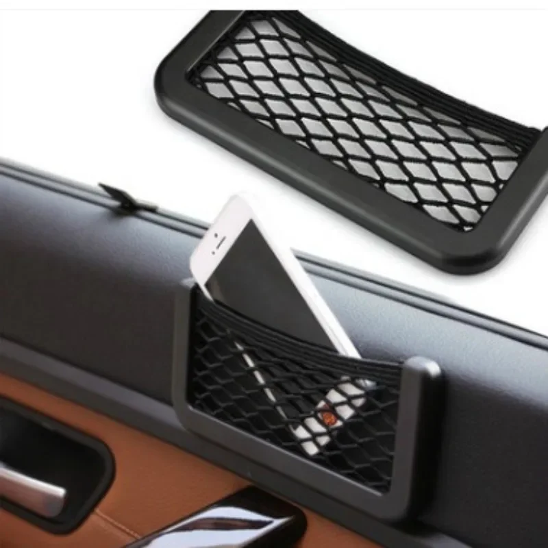 Car Organizer Mesh Storage Bag Net Pocket Mobile Phone Holder Auto Accessories Multi Function Car Storage Net Pocket Standard