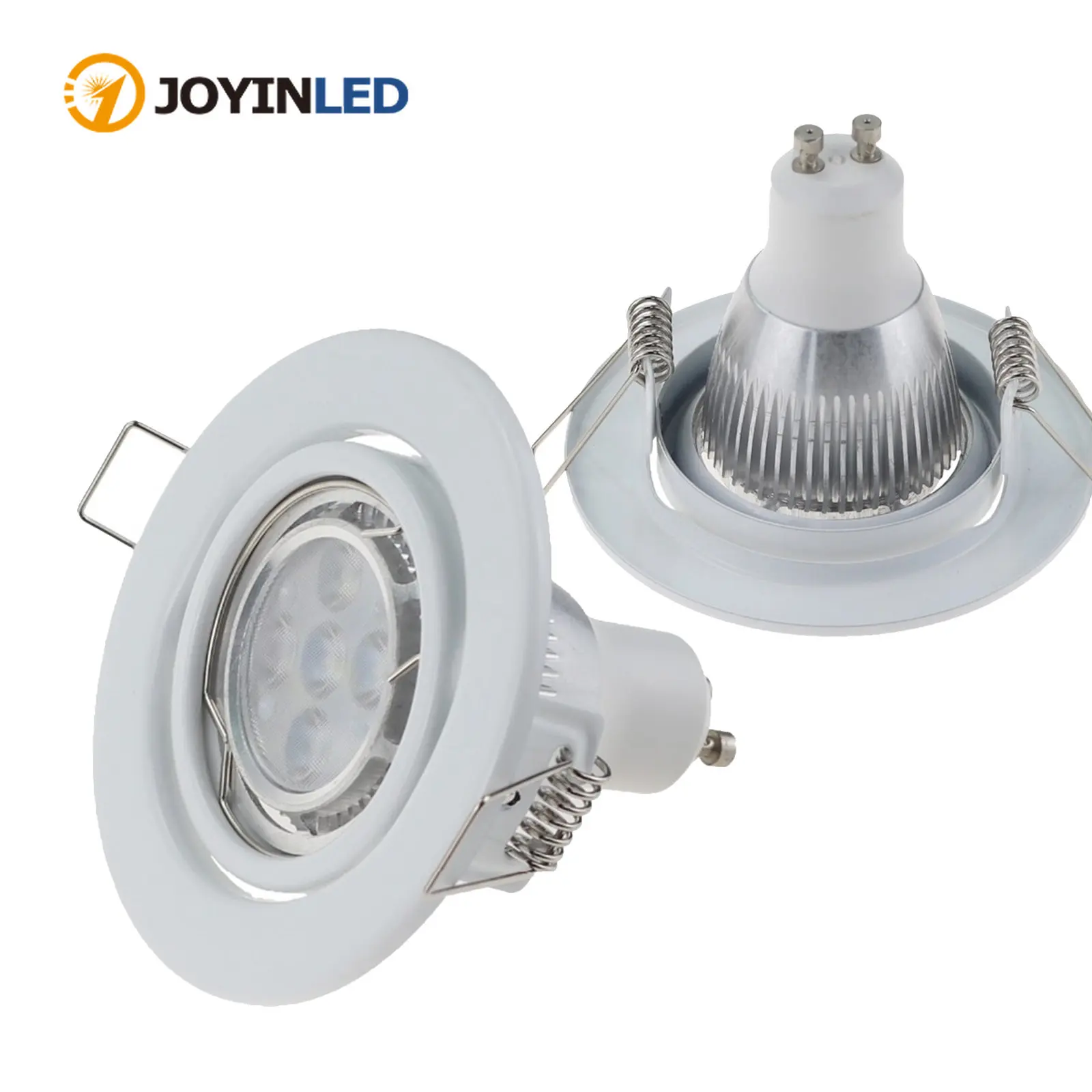 6 pçs redonda gu10 recessed downlight mr16 montagem montagem luzes do ponto de teto quadro lâmpada led mutável base soquete luz